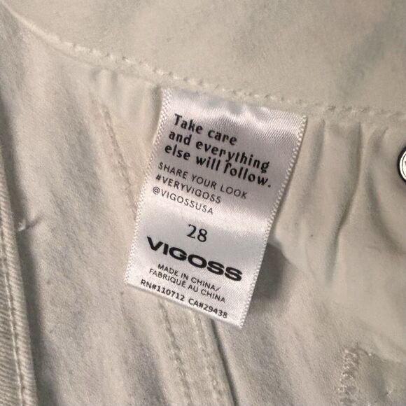 Vigoss Womens Marley Crop Boot White Jeans Unfinished Hem Size 28 - Picture 8 of 11